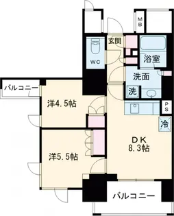 ザ・パークハビオ目白タワー【13階】の間取り