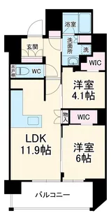ソルティア東梅田【6階】の間取り