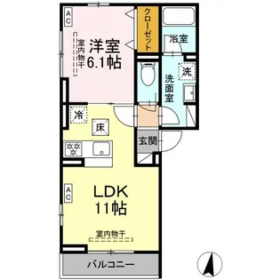 ソレアード中海岸【1階】の間取り