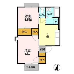 コーポ七曲り C【202号室】の間取り