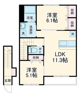 ルピナス向原【203号室】の間取り