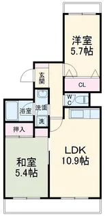 エスポア江南II【3階】の間取り