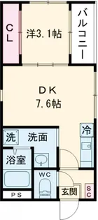 ハーモニーテラス太秦安井辻ノ内町【201号室】の間取り