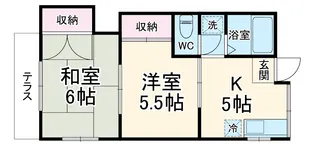コーポオークフォーレ【1階】の間取り