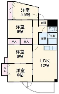 シェラトン広瀬【5階】の間取り
