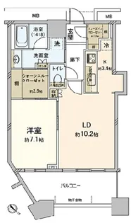 芝浦アイランドケープタワー【19階】の間取り