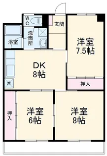 第2三栄ハイツ【2階】の間取り