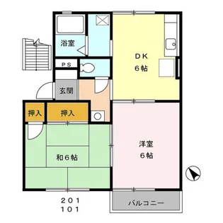 カサ・ド・マール C【101号室】の間取り