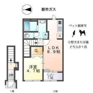 ネオハピネスアオシゲ【2階】の間取り