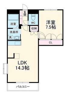 アサヒプリンス【103号室】の間取り