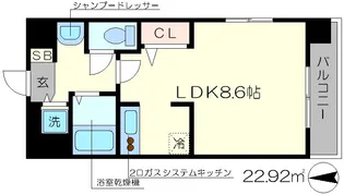 スワンズ京都二条城北【8階】の間取り