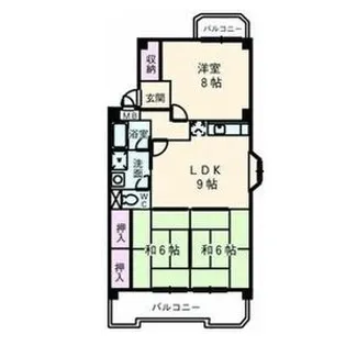 七反田ハイツ【402号室】の間取り