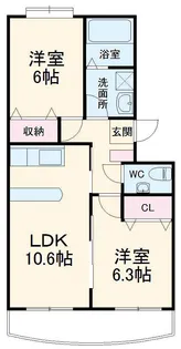 WEST COURT S棟【202号室】の間取り