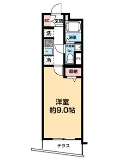 NEXAS EBARA【102号室】の間取り