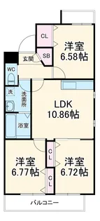 プルメリア与野【2階】の間取り