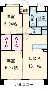 ボヌールふぢ【202号室】の間取り