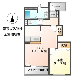 ラッキーハイム丹羽【1階】の間取り