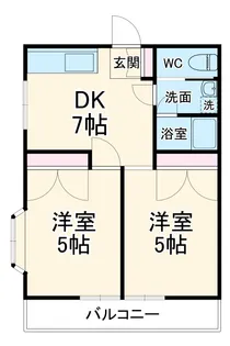 ハイツプラムA棟【2階】の間取り
