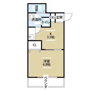 プリミエール小牧新町【102号室】の間取り