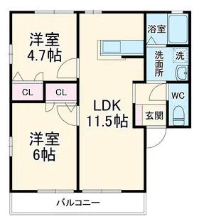 ルミエールA【1階】の間取り