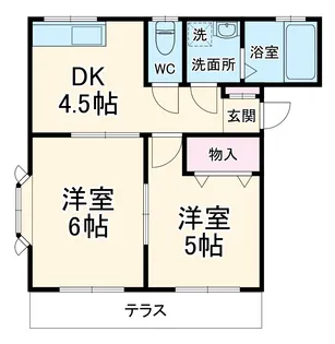 コリンヌ白幡【B-103号室】の間取り