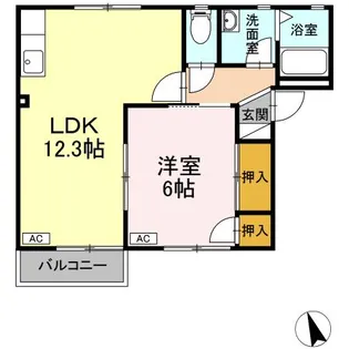 フォーレス浅野【1階】の間取り
