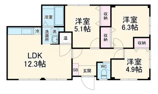 笹堀B【1階】の間取り
