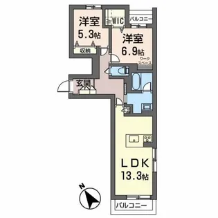 シャーメゾンガーデンズ丸山【2階】の間取り