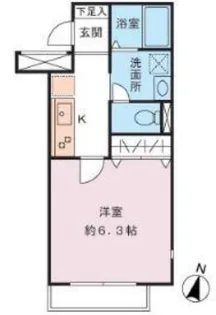 ラルジュ中野【1階】の間取り