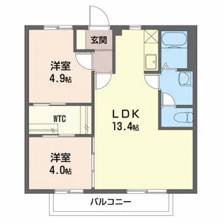 フォーレス西田B【2階】の間取り