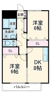 エクシヴ若宮Ⅱ【2階】の間取り