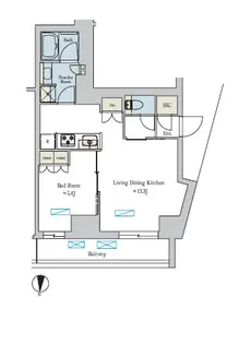 Brillia ist池尻大橋【3階】の間取り