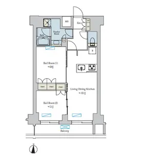 Brillia ist池尻大橋【7階】の間取り