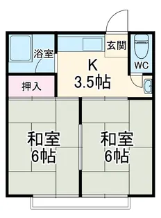 長生荘【206号室】の間取り