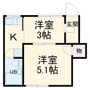 石田荘【202号室】の間取り
