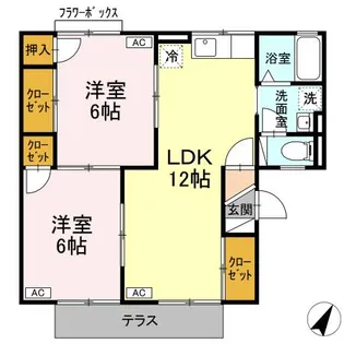 セジュール二見A【103号室】の間取り