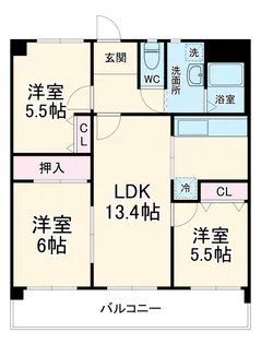 クオーレ佐千原【202号室】の間取り