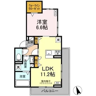 リッツハウスII【201号室】の間取り