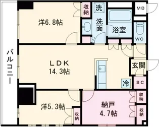 サンジョイアゼロ【4階】の間取り