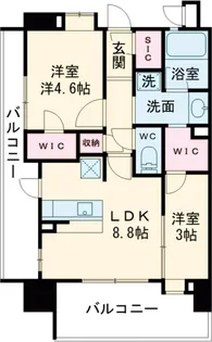 アクタス福岡県庁前グランネクスト【7階】の間取り