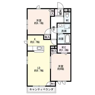 デュラアサヒD棟【2階】の間取り