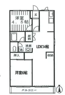 中新井ブルームハイツ【2階】の間取り