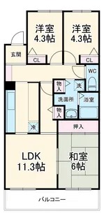 コーポレート東浦和2号棟【4階】の間取り