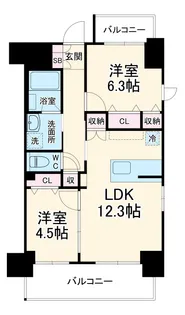 S-RESIDENCE亀島駅前blaze【7階】の間取り