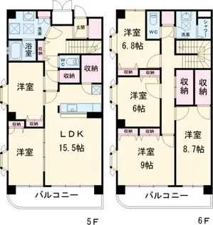 東川口ガーデンプラザ八番館【5階】の間取り