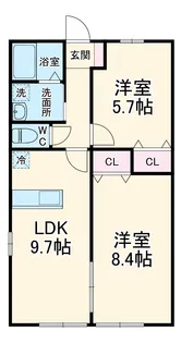 カレン中砂1【1階】の間取り