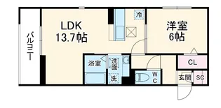 Bleu Lapin【1階】の間取り