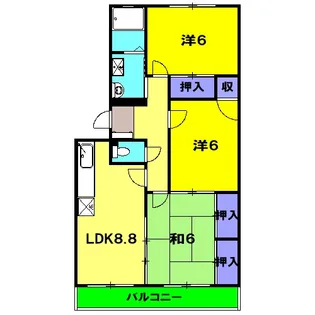 コーポ仲田【3階】の間取り