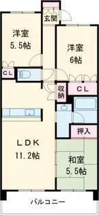 サンクレイドル宇都宮南大通り【802号室】の間取り