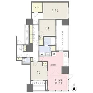 プラウドタワー覚王山【7階】の間取り